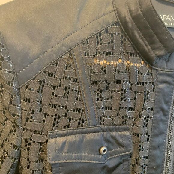 Apanage jacket, all lace, unlined, EUC, long sleeves, jean jacket inspired, zip - Picture 4 of 15